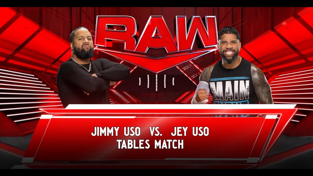 WWE 2K24 - Jey Uso vs Jimmy Uso | Tables Match | Monday Night Raw | #wwe2k24 #wwe #jeyuso #jimmyuso