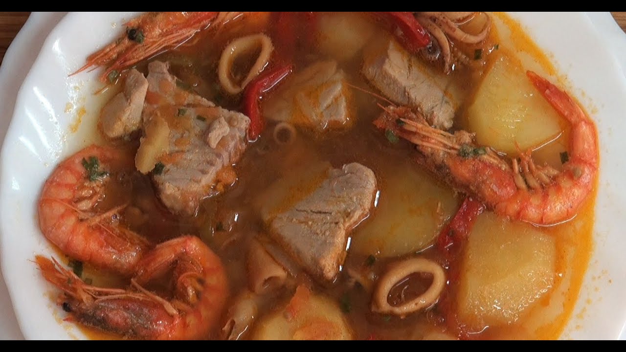 Marmitako con calamares y gambas Video receta 182 Aquí cocinamos todos. Cooking recipe