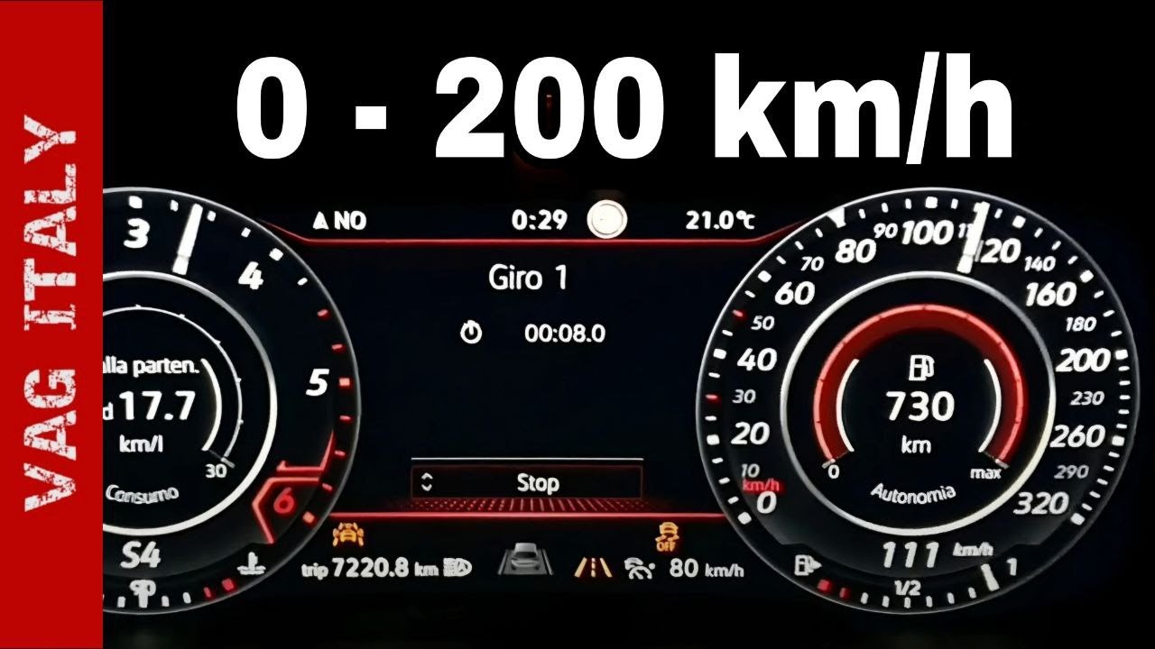 0-200 km/h Revo Stage 1 su VW Golf 7.5 GTD 2018