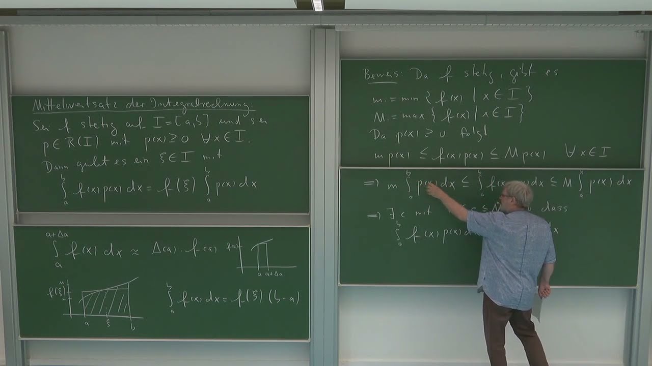 HMI 2: 6.35. Mittelwertsatz der Integralrechnung: Formulierung und Beweis
