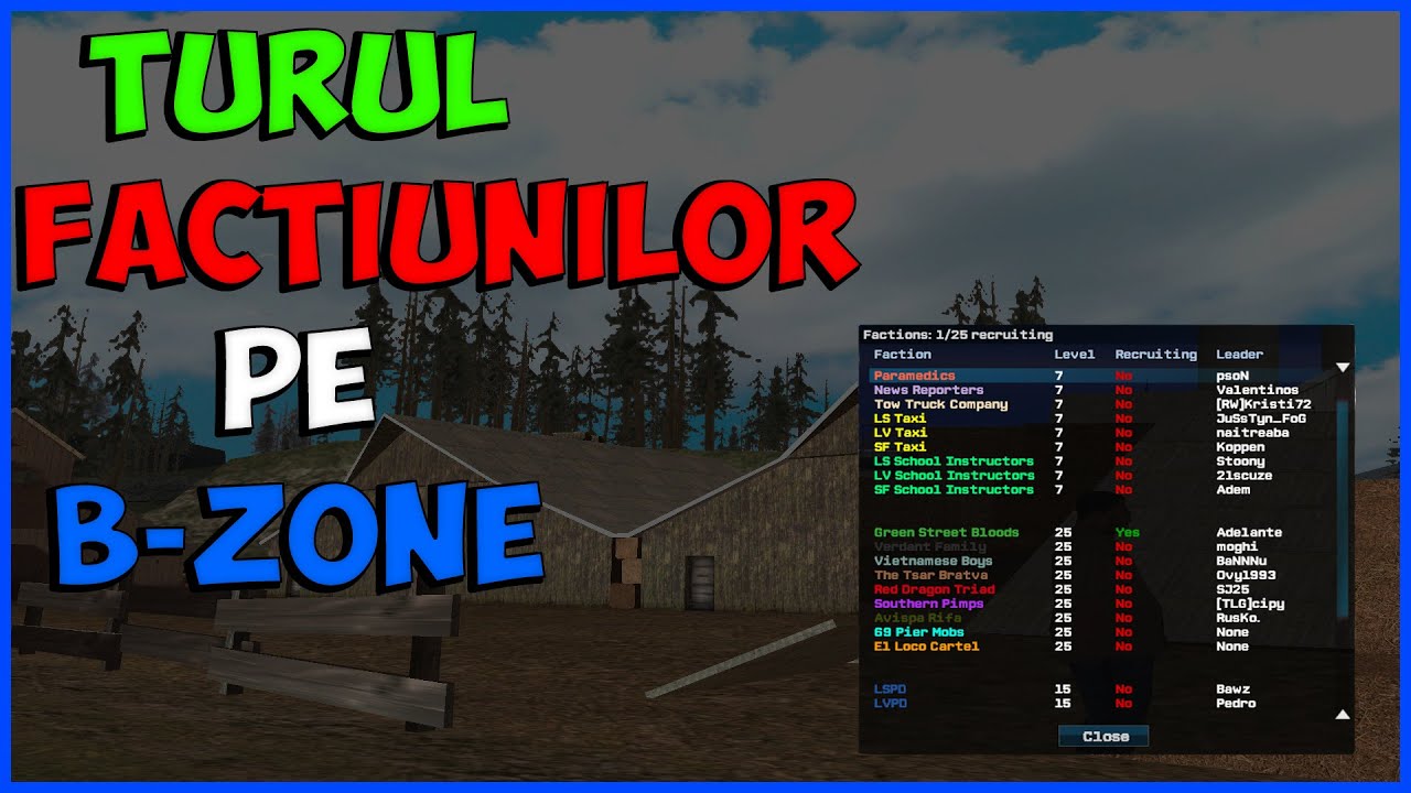 FAC TURUL FACTIUNILOR PE B-ZONE? [SA-MP #99]