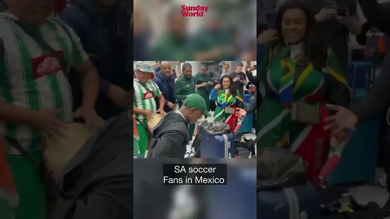 Bafana Bafana supporters Lucky Fans arrived at Mexico City airport on Saturday night