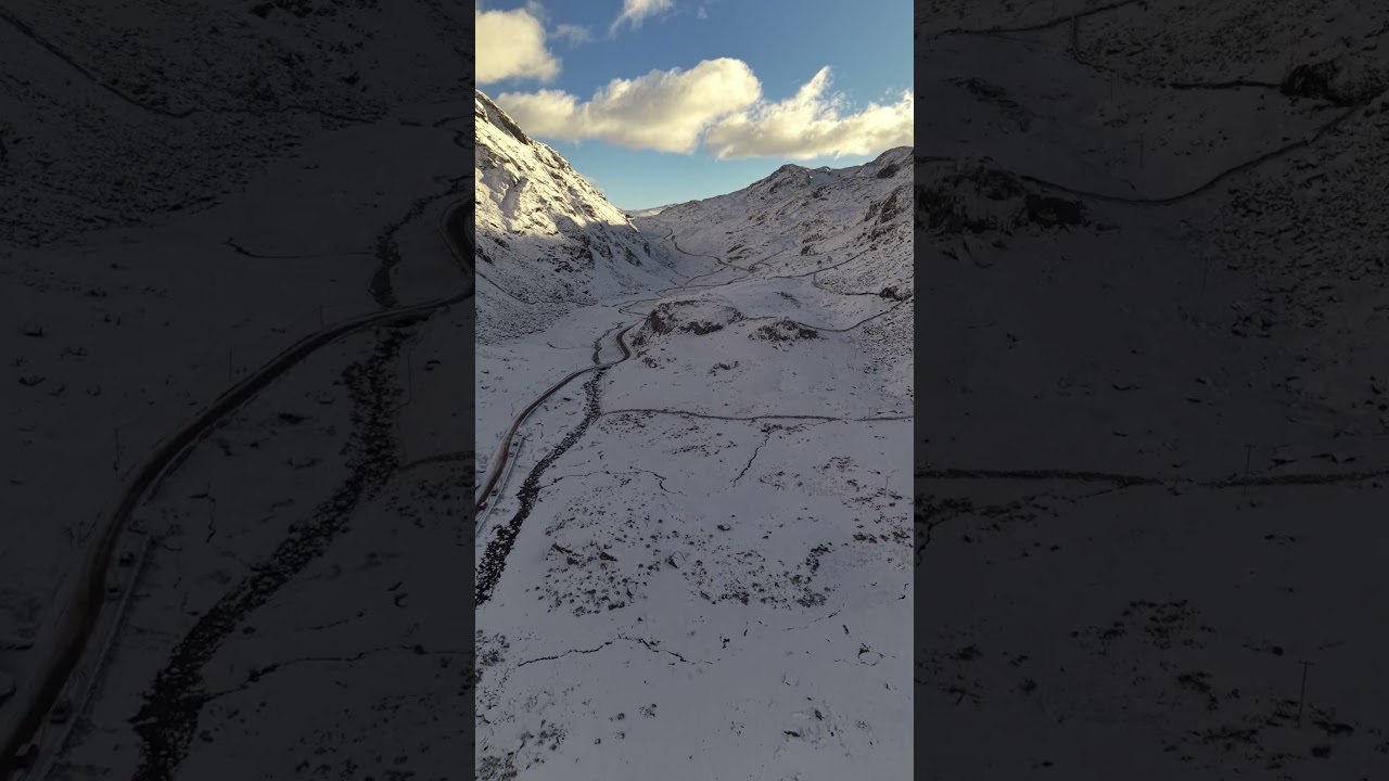 UK North Wales Llanberis Pen Y Pass Snow 
