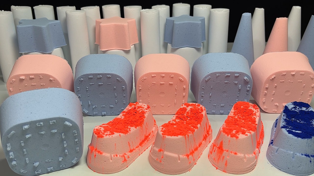 Satisfying Video I ASMR Baking Soda I Blue and orange