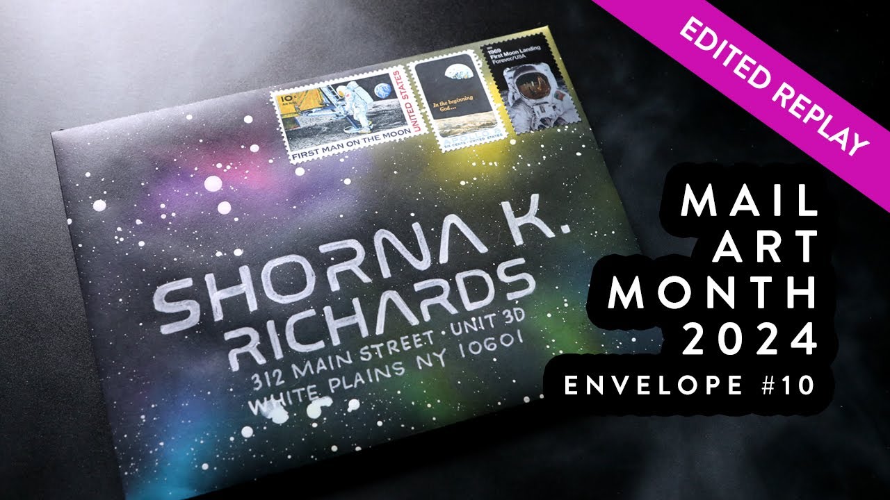 🔴 EDITED REPLAY! Mail Art Month 2024 - Day 10 - Ink-Blended Galaxy Envelope