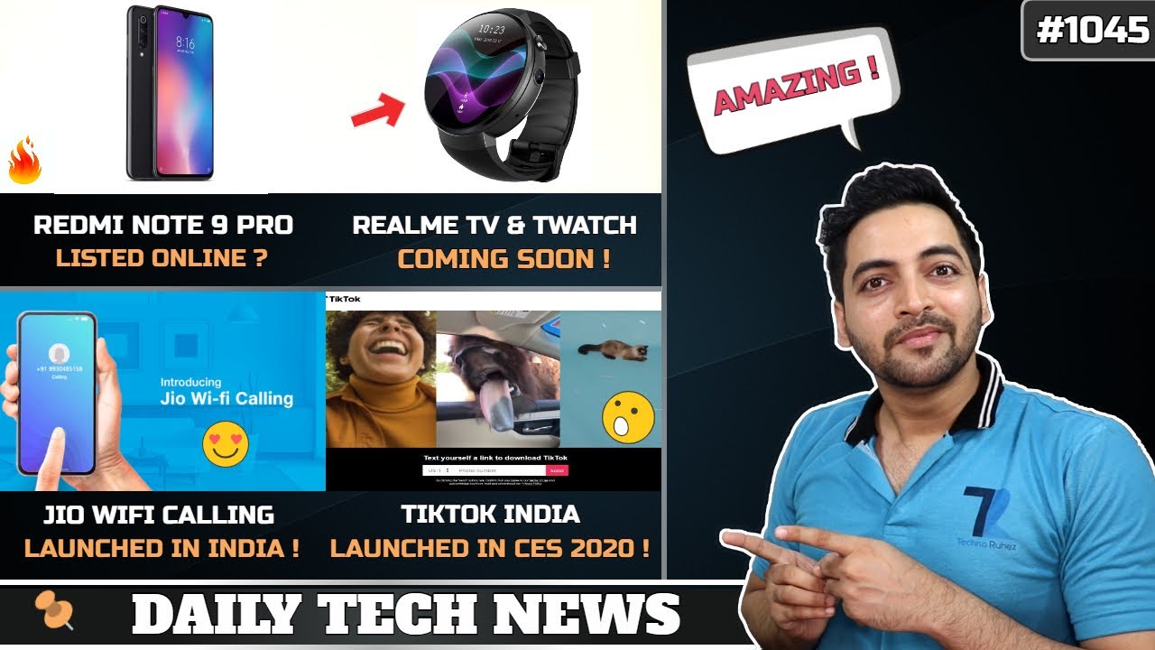 Redmi Note 9 Pro 33W Charging,Tiktok Hacking Issue,Realme TV & Smartwatch launch,Jio WiFi Calling