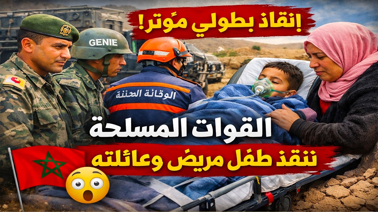 شجاعة الجيش الملكي تبكي المغاربة.. إنقاذ طفل مريض محاصر بالسيول في سيدي قاسم! 🇲🇦