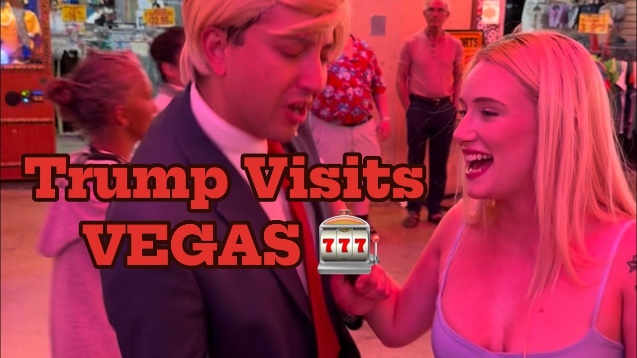 Trump Walks Vegas Streets