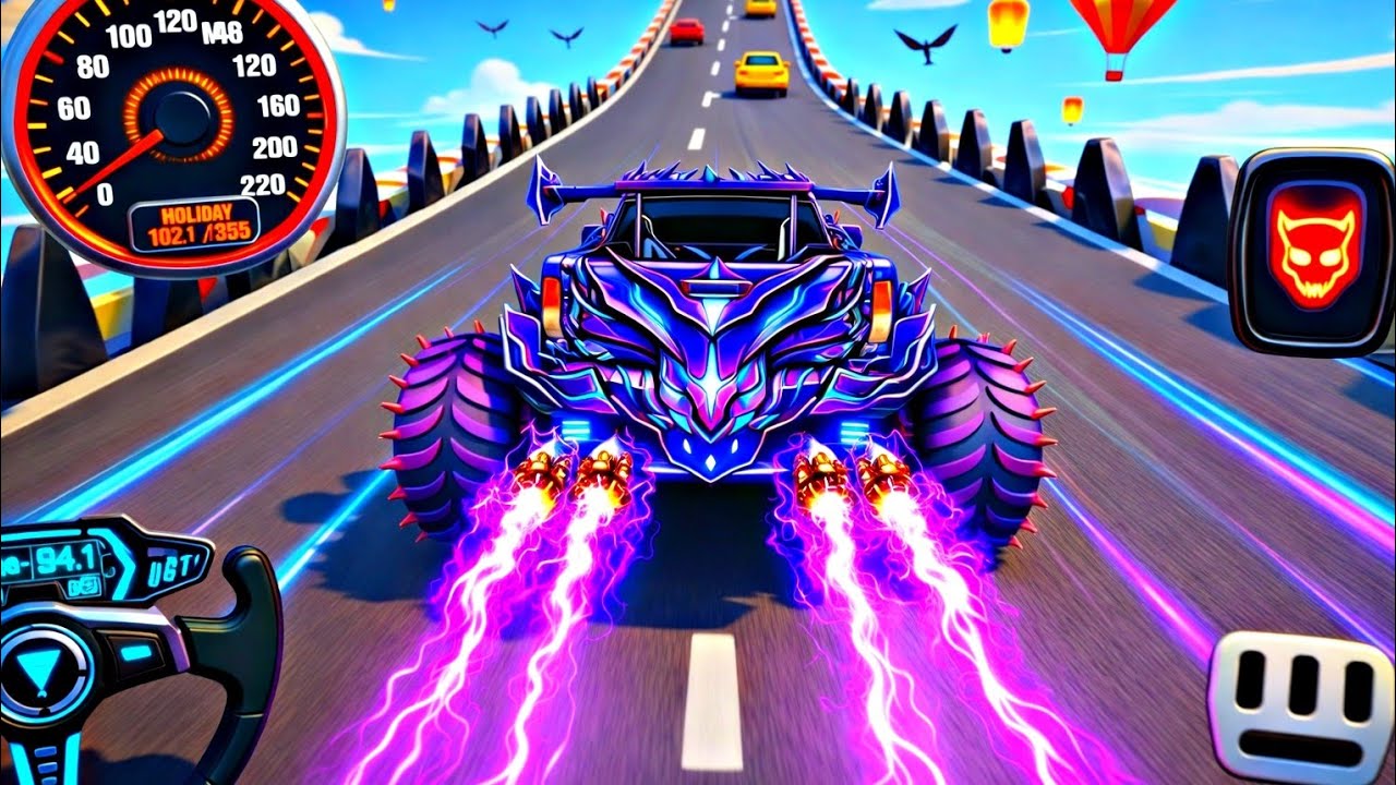 Mega Ramp Monster Car Racing 3D - Extreme Car Stunts -Android Gamepla #MegaRamp #3DGames #CarRacing 