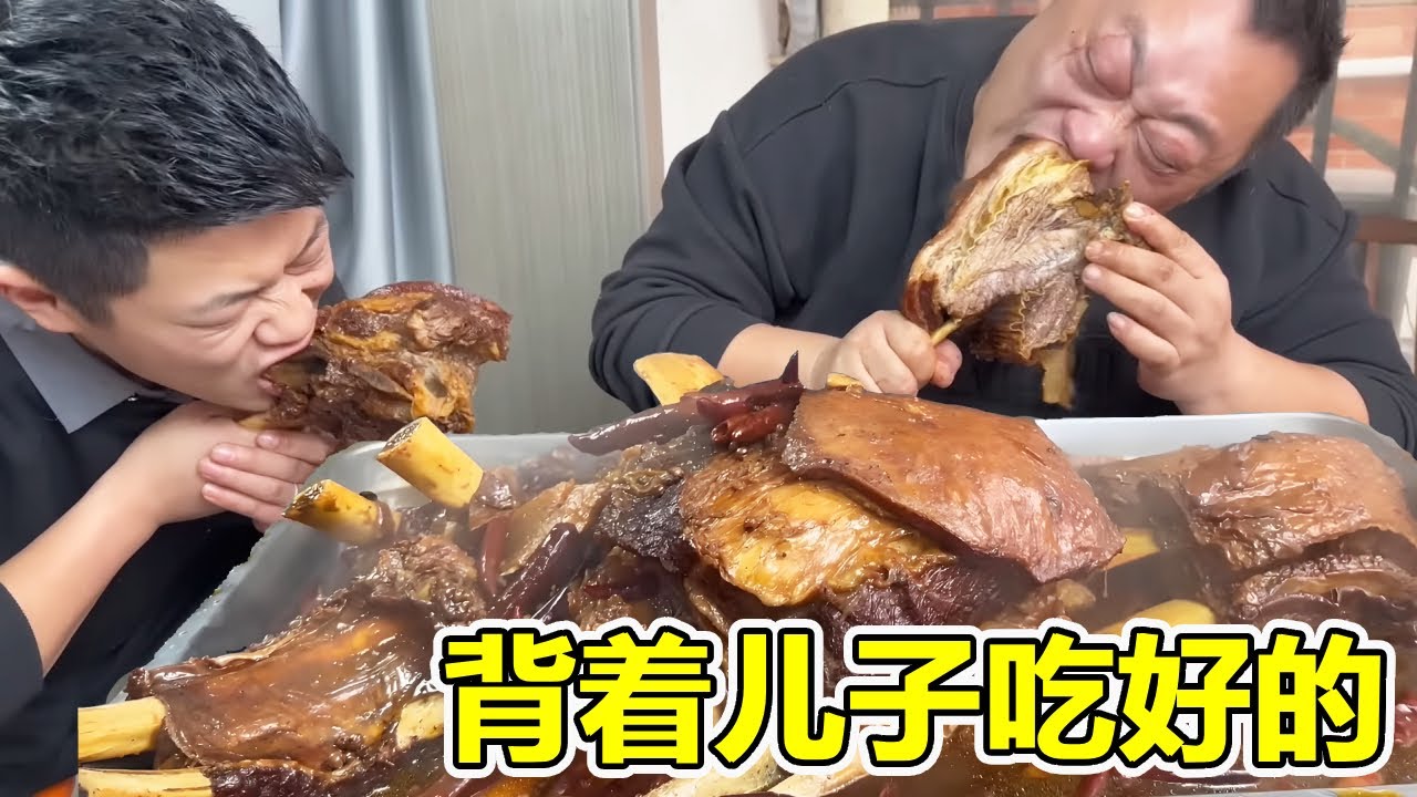 胖龙花400元买大牛排，背着儿子吃香的喝辣的，太过瘾了【胖龙的小生活】