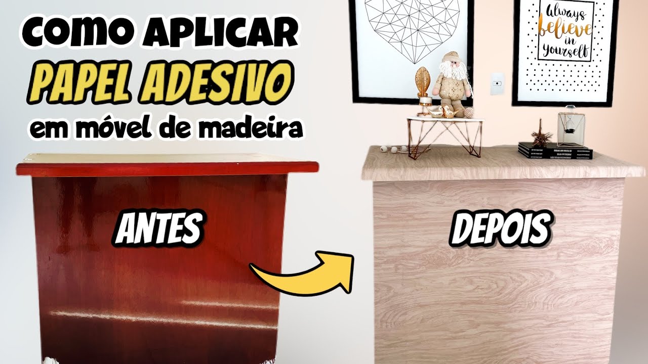 Como aplicar papel de parede adesivo EM MÓVEIS | Envelopamento de móveis com PAPEL CONTACT