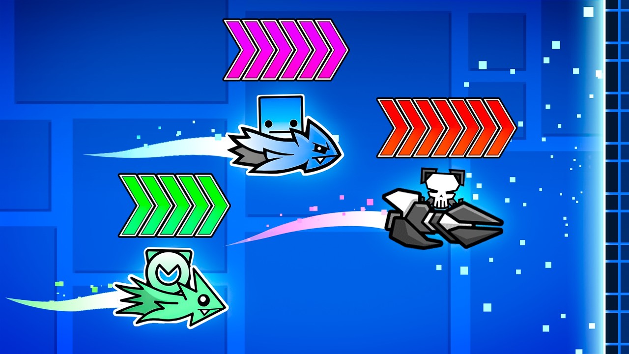 Гонка с ЧИТАМИ в Geometry Dash!