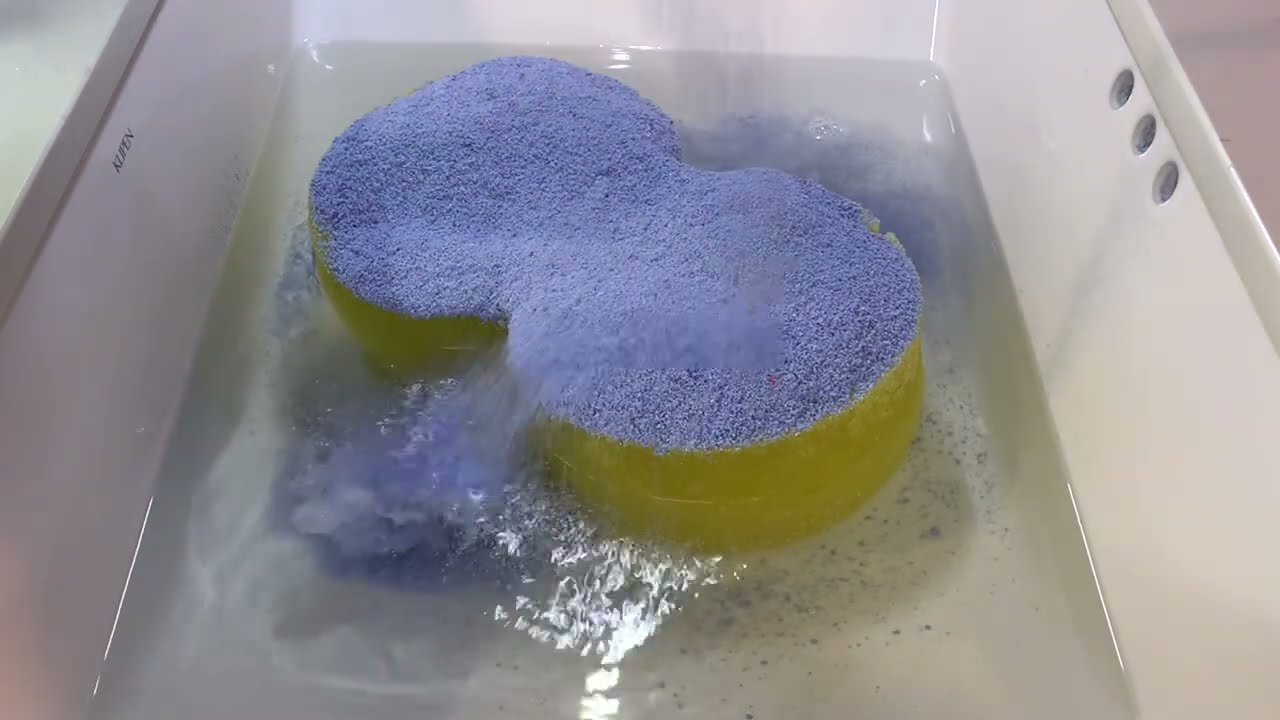 SATISFYING Ariel🧜🏻‍♀️ + Hot Water💧 Squeezes - sponge ASMR