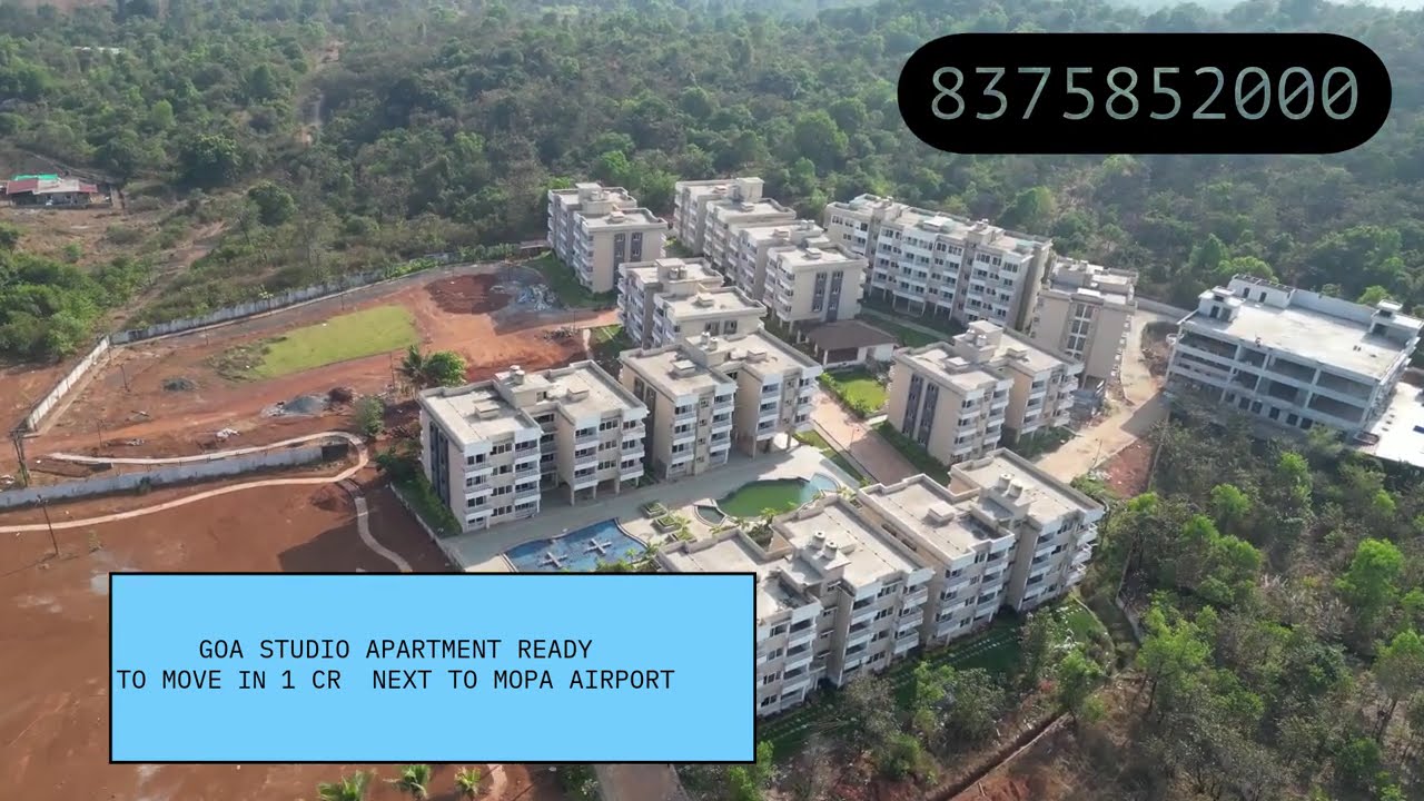 GOA STUDIO APARTMENT IN 1 CR READY TO MOVE WITH CLUB HOUSE AMENETIES NEXT TO AIRPORT: 8375852000