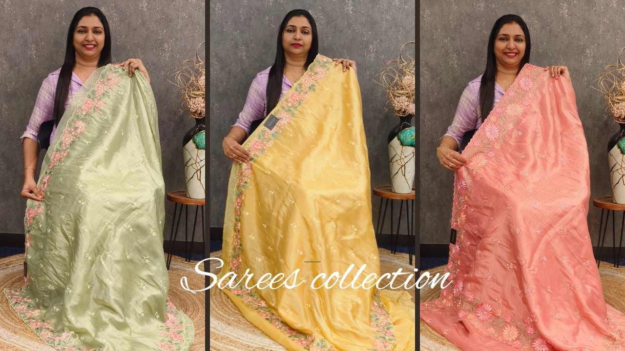 Crushed Organza Saree's Collections ✨ || 𝐆𝐋𝐈𝐓𝐙𝐈𝐍𝐃𝐈𝐀 FASHIONS 🛍