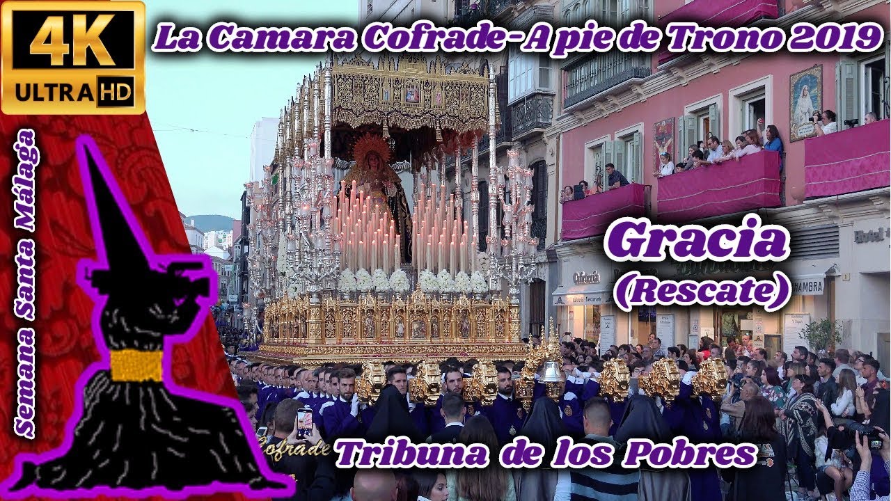 A PIE DE TRONO 2019: VIRGEN DE GRACIA (RESCATE). TRIBUNA DE LOS POBRES. SEMANA SANTA DE MÁLAGA 2019