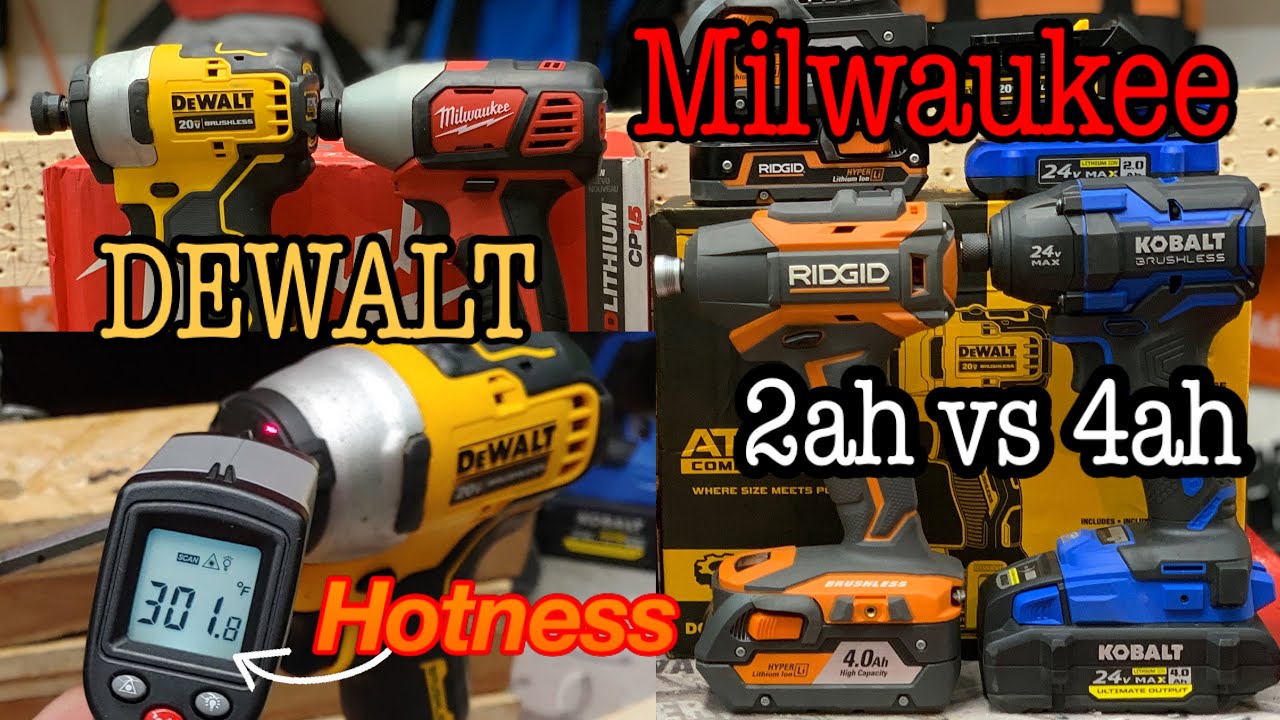 DeWALT vs Milwaukee vs KOBALT XTR vs RIDGID X5 them Hot Tools