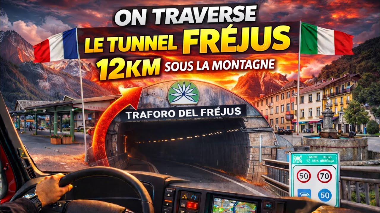 🚛 12 km sous la montagne ! Traversée du Tunnel du Fréjus direction l’Italie 🇮🇹