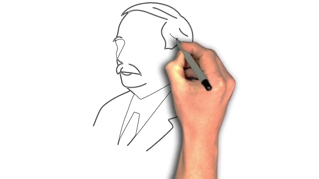 How to draw H G  Wells drawing image step by step