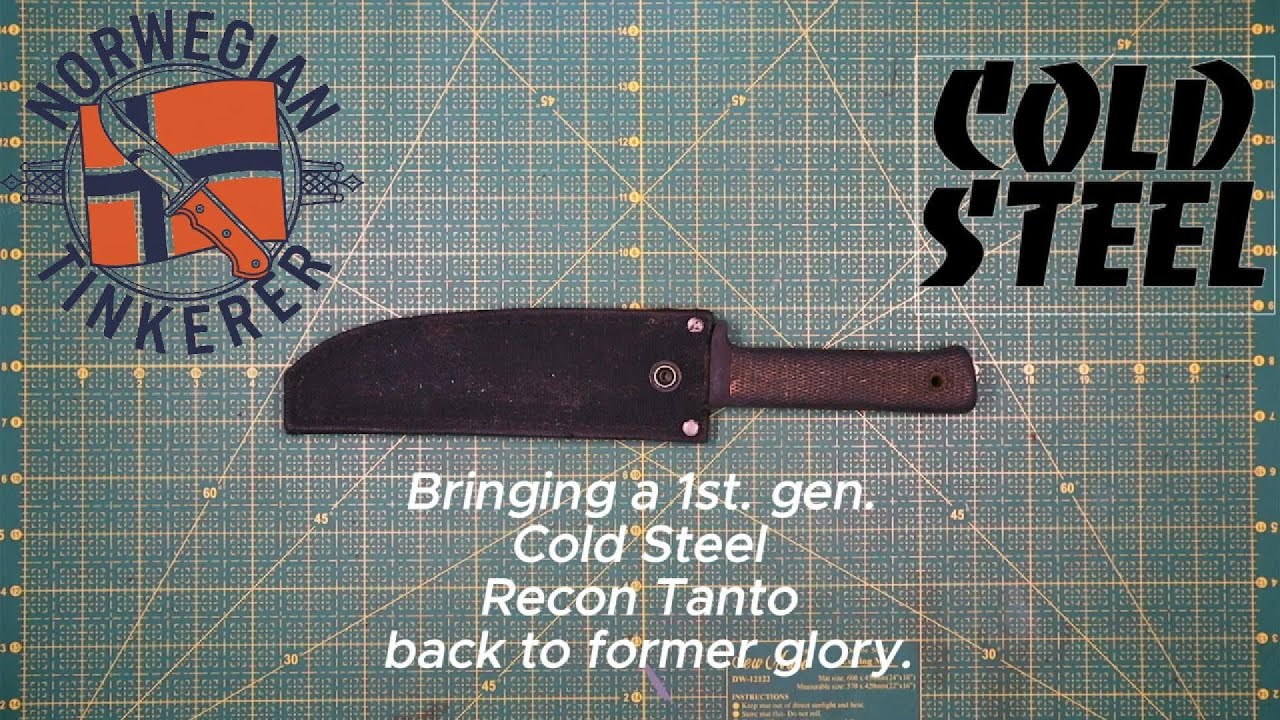 Sharpening an old Cold Steel Recon Tanto.
