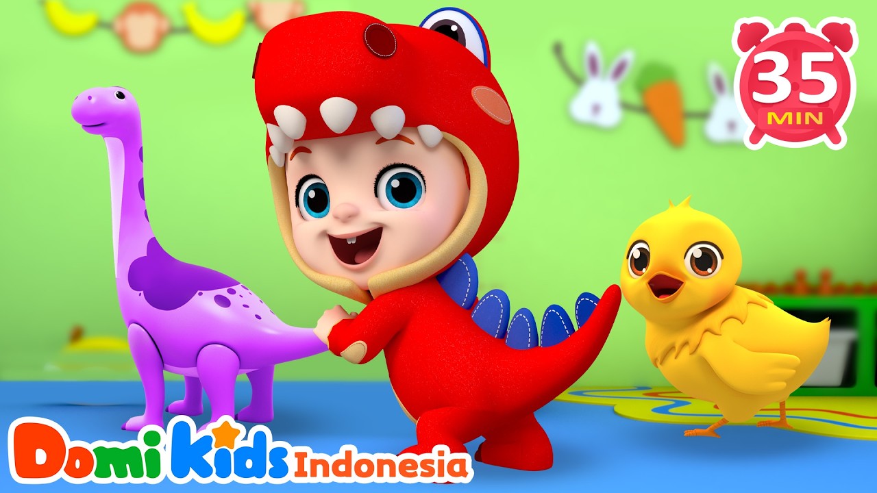 🦖Lagu Dinosaurus Anak Ceria | Lagu Gerak & Lagu Hewan | Domi Kids Pesta Hewan - Lagu Anak