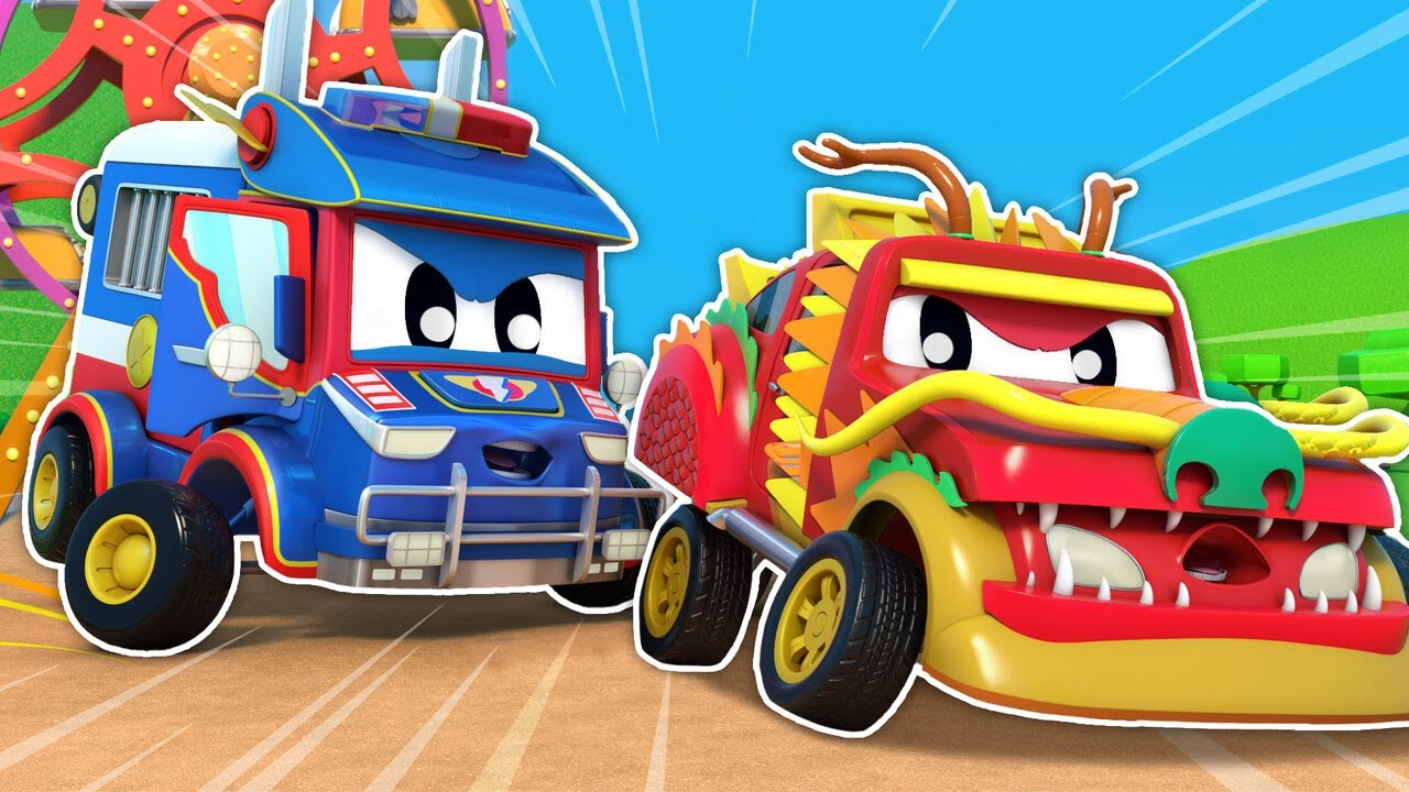 Monster Car is Scaring Everyone at the Amusement Park! 🎢 | Truck Videos for Kids