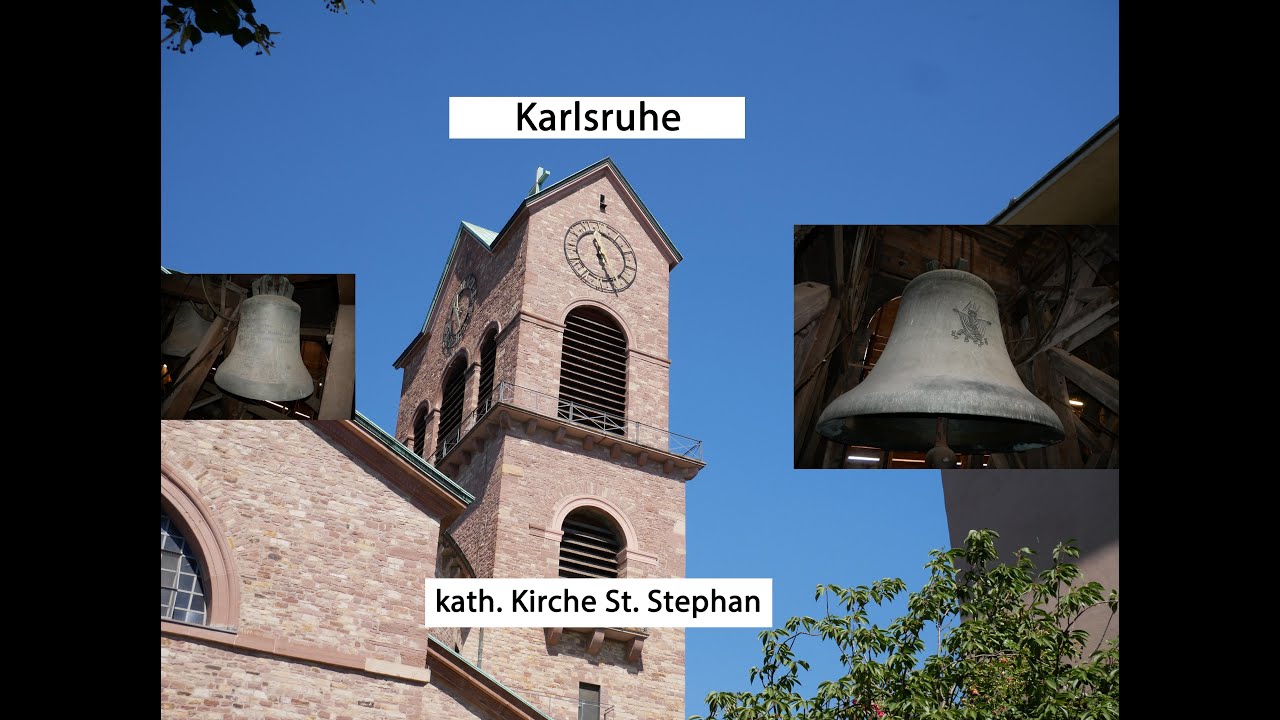 Karlsruhe [D.-KA] - kath. Kirche St. Stephan, Geläutepräsentation (Turmaufnahme)