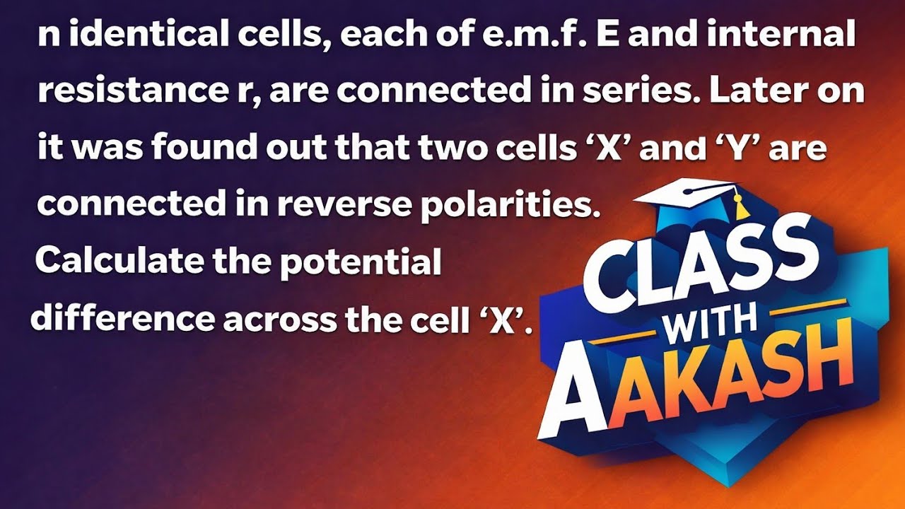 n identical cells, each of e.m.f. E and internal resistance r, are connected in series. Later on it 
