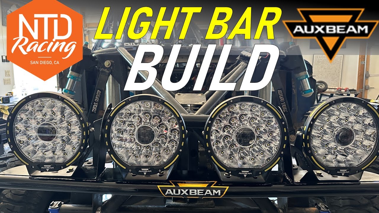 DIY off road light bar - Auxbeam flood lights on our race truck.