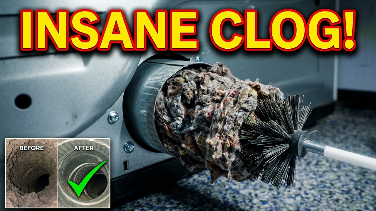 Dryer Vent Clogged 🧯here is how to clean it. Dont let a clogged dryer vent  cause a fire🧯