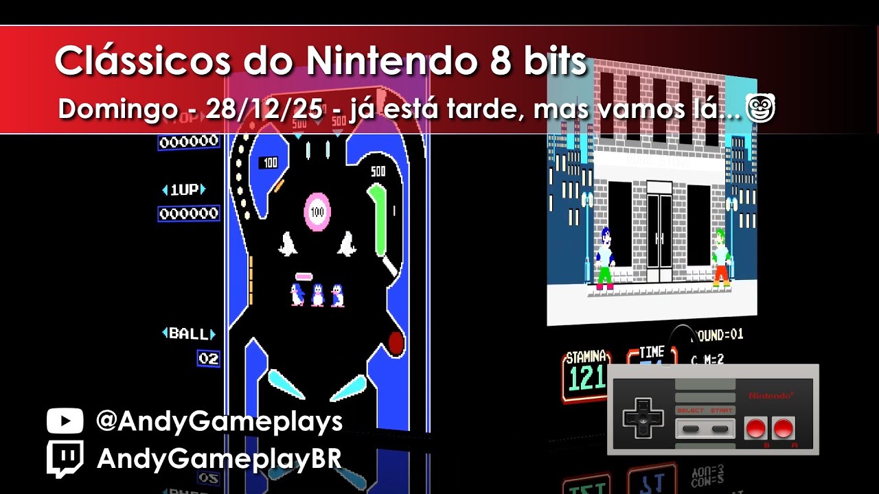 Live - 28/12/25 - Clássicos do Nintendo 8 bits