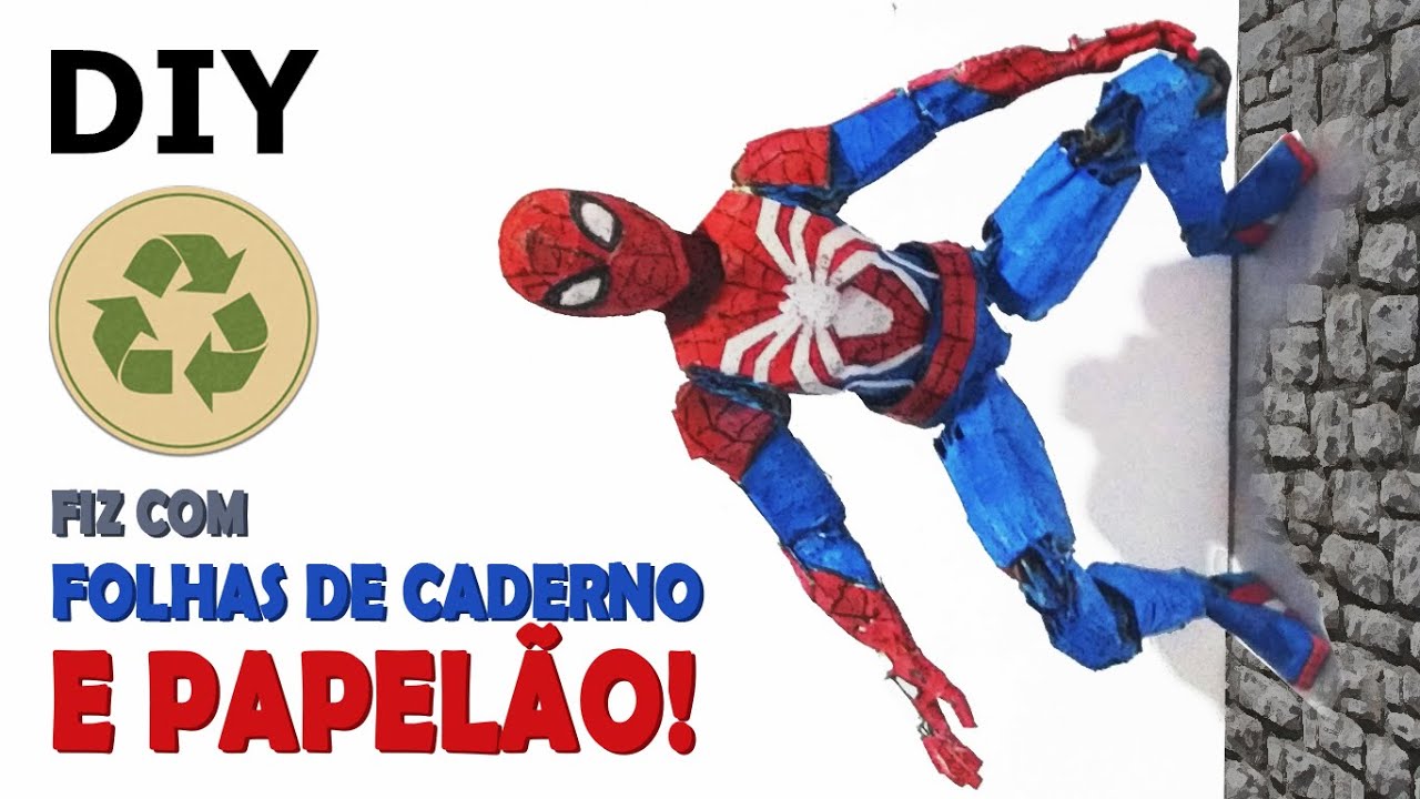 FIZ DO ZERO o Homem-Aranha do PS4 ARTICULADO E RECICLÁVEL! - Toy Maker (DIY)