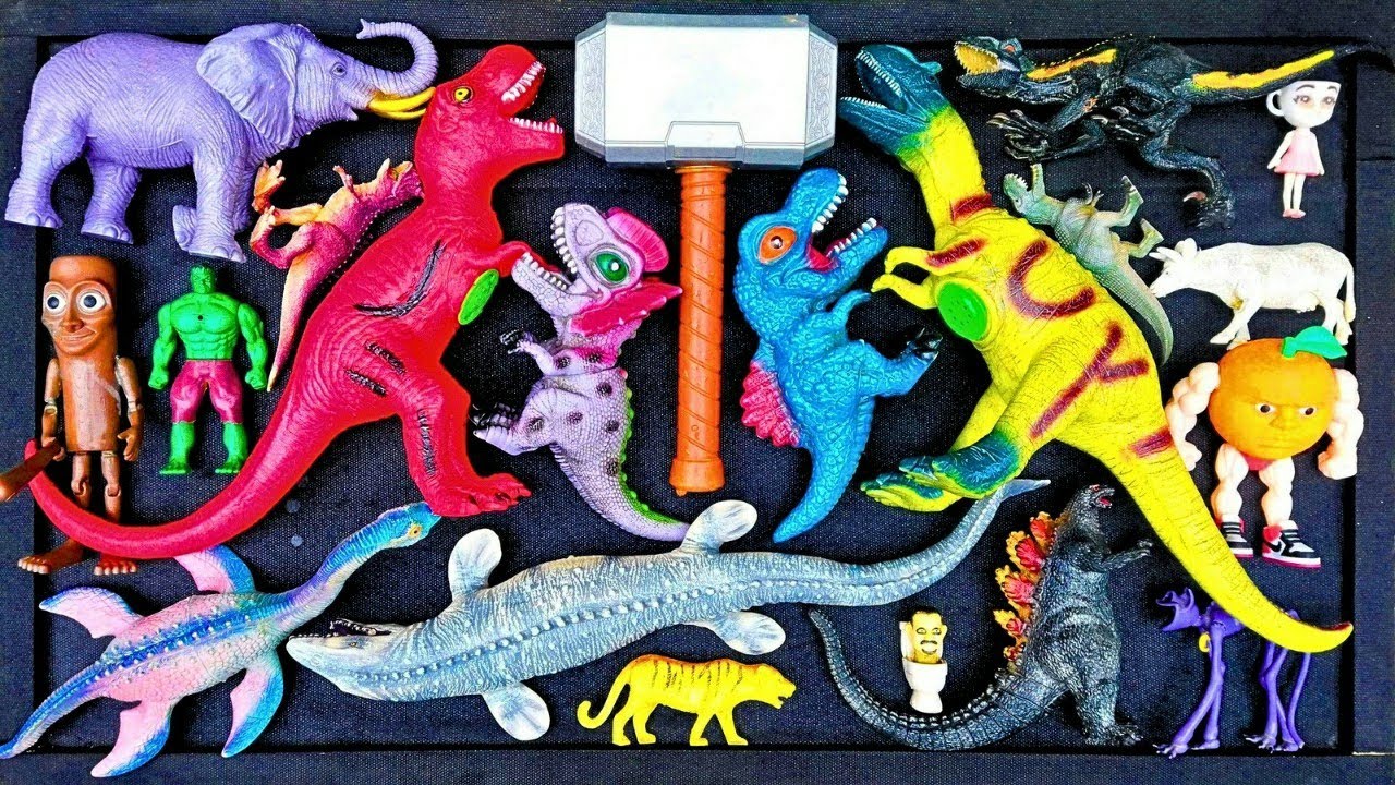 Dinosaurus Jurassic World Dominion: T-rex, Brachiosaurus, Catnap, King Kong, Godzilla, Skibidi