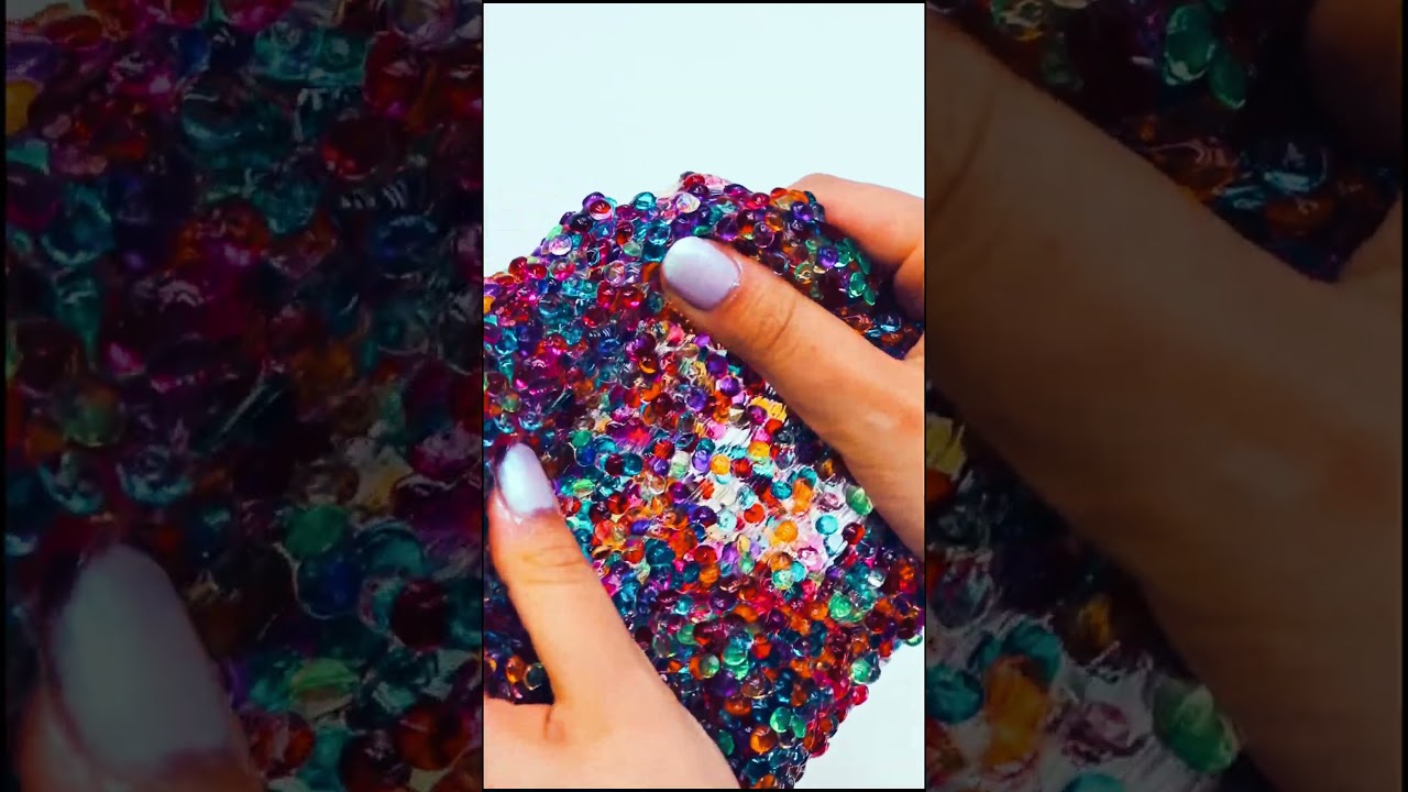 Rainbow Crystal Slime 💎✨ Satisfying Crunch ASMR #shorts