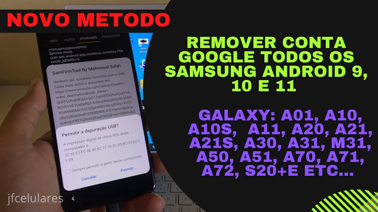 Remover conta Google todos Samsung Android 9, 10 e 11. NOVO MÉTODO. Pela primeira vez no canal!