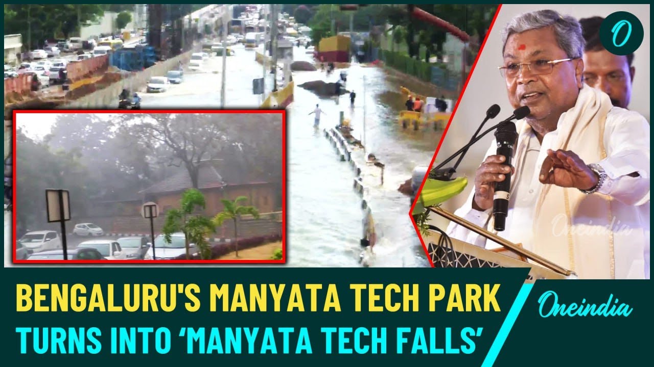 Shocking Bengaluru Video: Manyata Tech Park Into Water Fall, Techies Stuck For Hrs. Amid Severe Rain