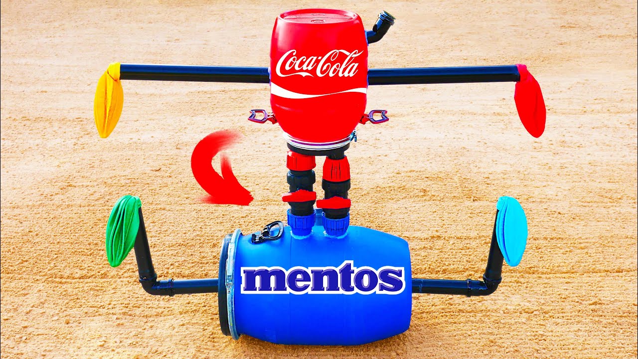 EXPERIMENT: Big Pink Toothpaste Eruption from Different Coca Cola and MENTOS