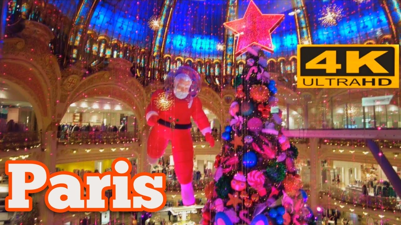 A (4K HDR) walking tour in Galeri&eacute;s Lafayette (shopping mall)in Paris France (Fourth part)