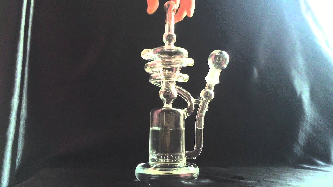 spiral designed bong,two functions Glass Recycler,clear glass bong,hot selling glass water pipes