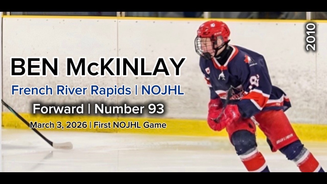 Ben McKinlay - 2010 - NOJHL Debut - French River Rapids - Forward - Number 93