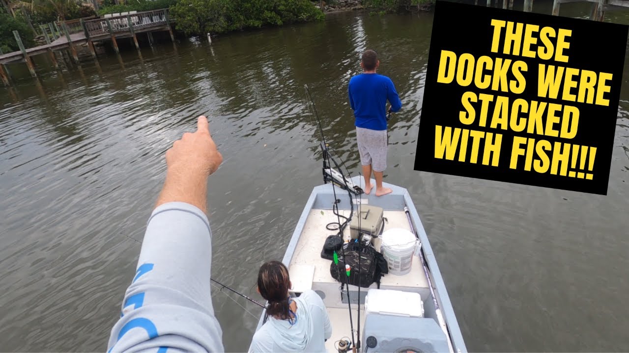 Dock Fishing With Live Bait in South Banana River...Central Florida East Coast Fishing