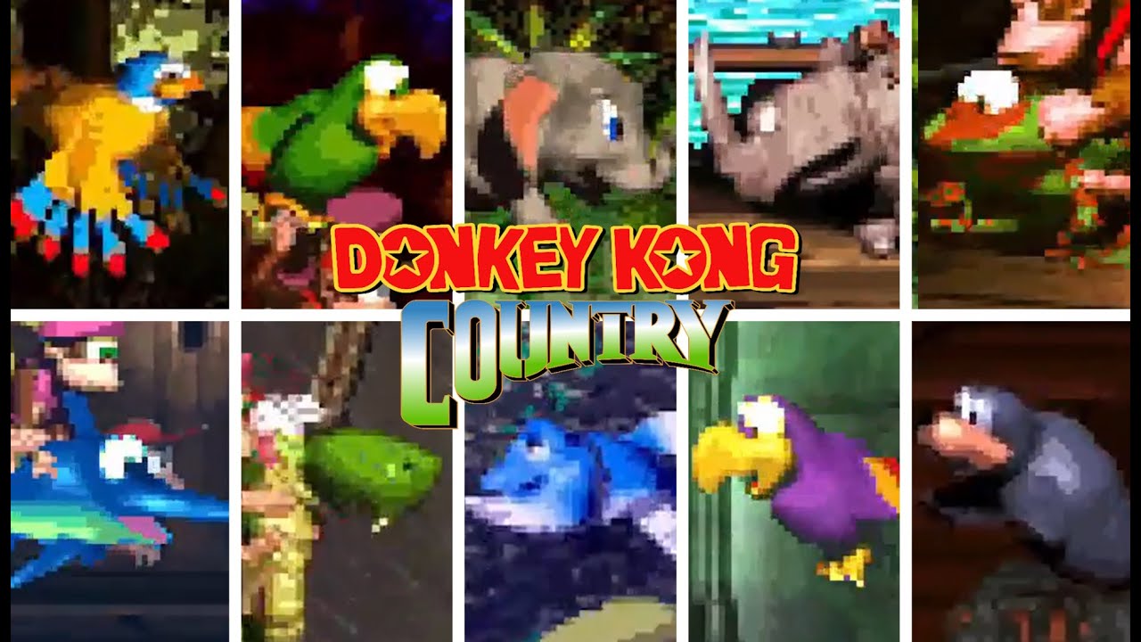 DONKEY KONG COUNTRY SERIES - All Animal Buddies