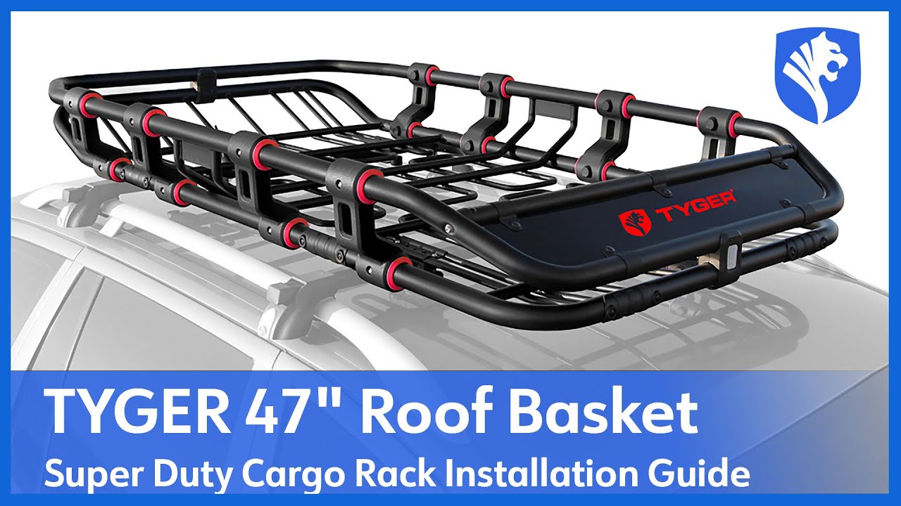 TYGER Super Duty Adjustable Roof Cargo Basket Installation. (L 68