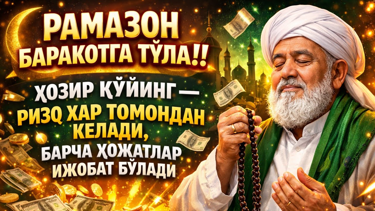 РАМАЗОН БАРАКОТГА ТЎЛА!! ҲОЗИР ҚЎЙИНГ — РИЗҚ ҲАР ТОМОНДАН КЕЛАДИ, БАРЧА ҲОЖАТЛАР ИЖОБАТ БЎЛАДИ