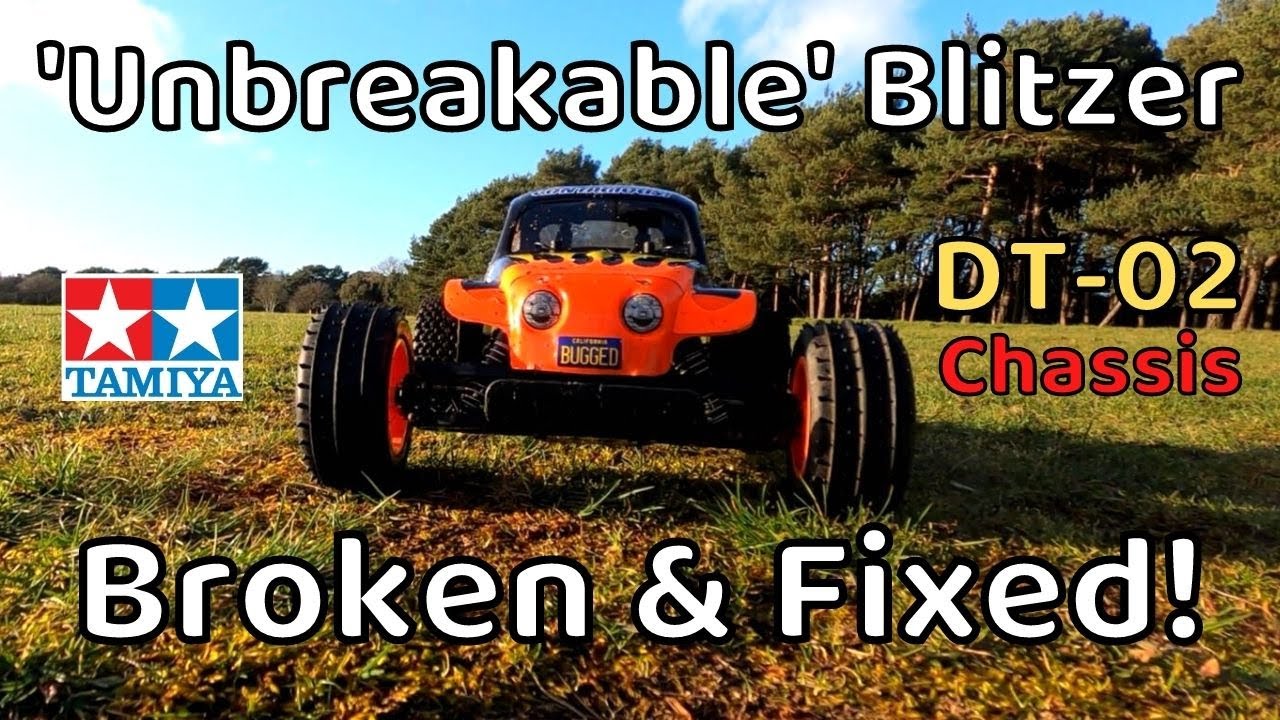 'Unbreakable' Tamiya DT-02 Blitzer Bug Broken and Fixed.  RC Bash Fun