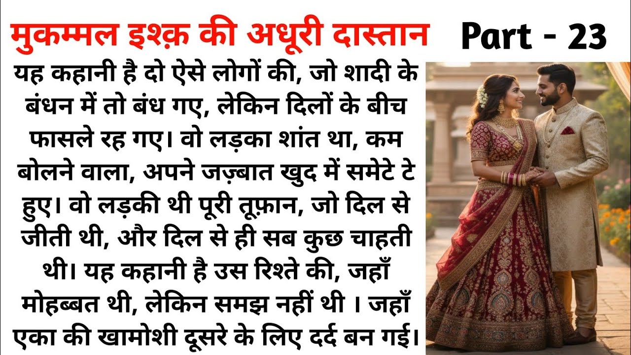 🌹मुकम्मल इश्क़ की अधूरी दास्तान/Part _23/दिल को छू लेने वाली कहानी/नई कहानी/New Story/Storytelling 