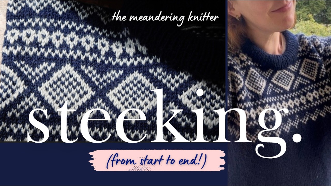 STEEK a sweater with me ✂️ \\ neckline and armholes, from start to finish 🏁 The Meandering Knitter