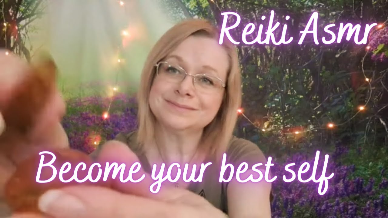 Reiki to become your best self. Asmr amber crystal healing