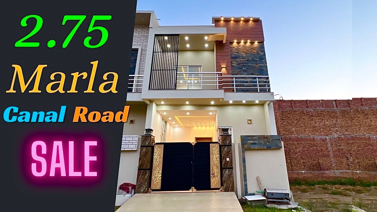 2.75 Marla house for sale in canal road faisalabad 2.5 marla ghar ka naqsha 2.5 marla house design