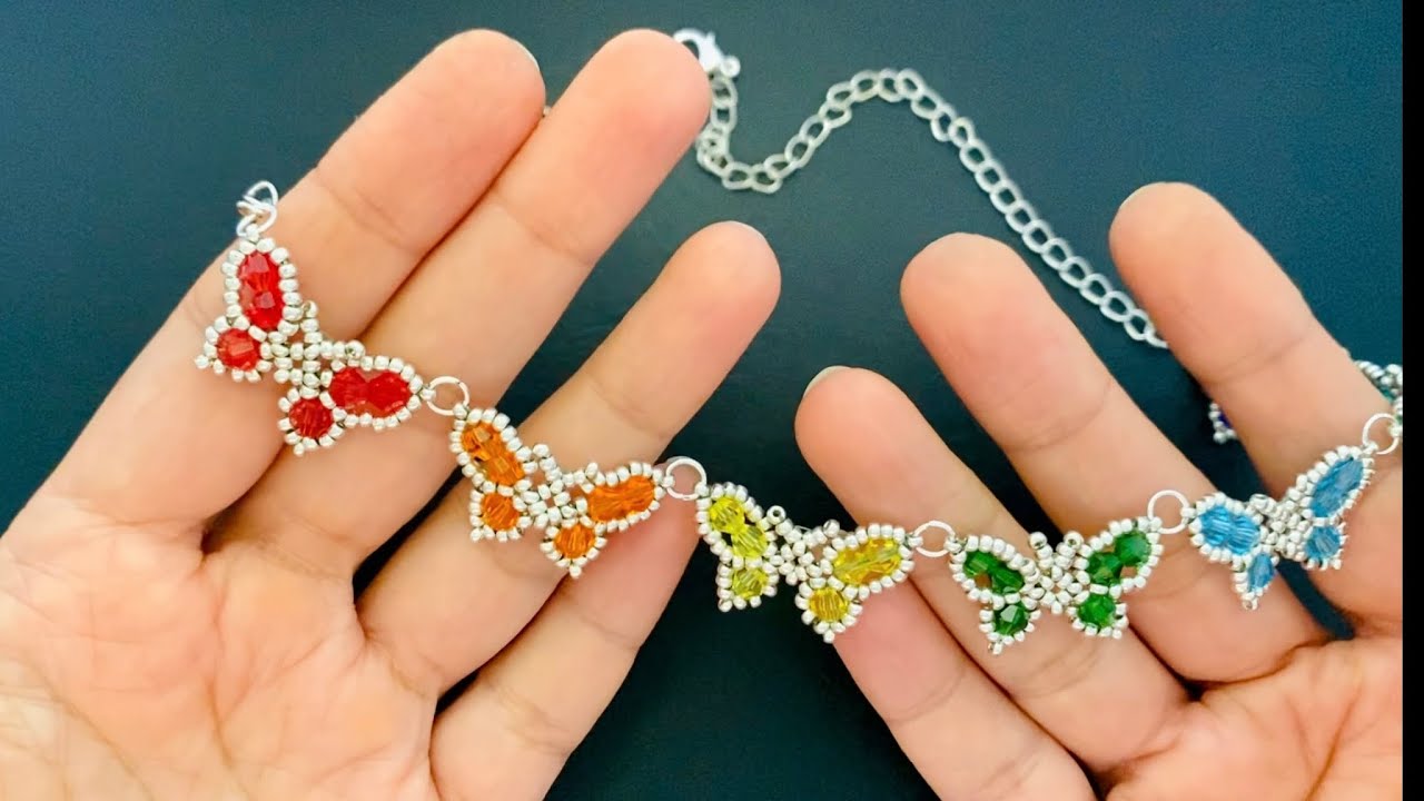 Christmas gift idea || DIY butterfly necklace || beaded butterfly